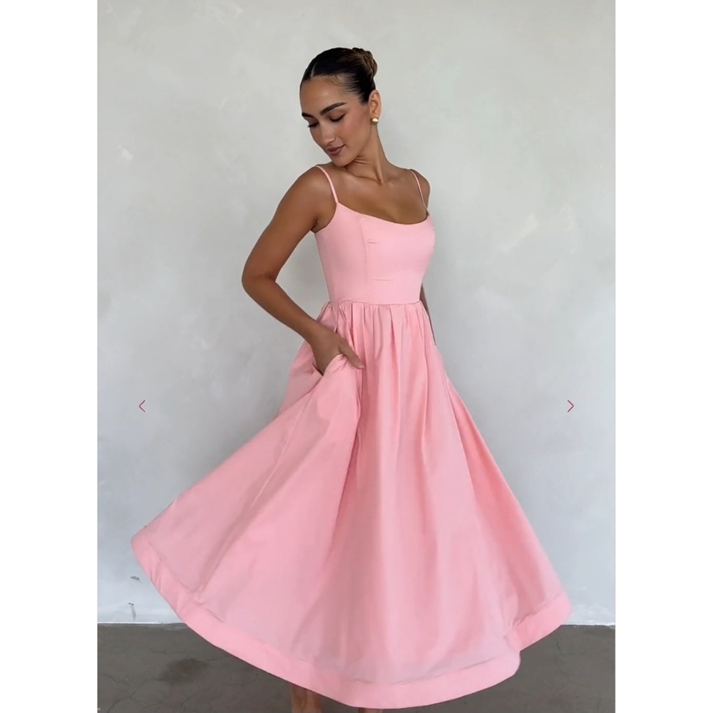 House Of CB | Lolita Rose Pink Cotton Corset Sundress Size Medium - Picture 2 of 15